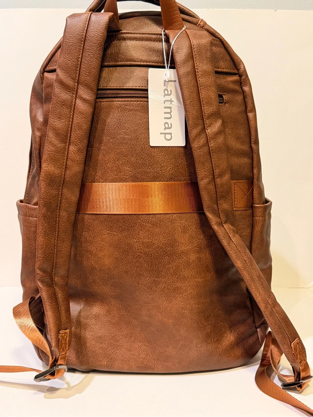 NWT Latmap Vegan Leather Casual Laptop Backpack - Brown